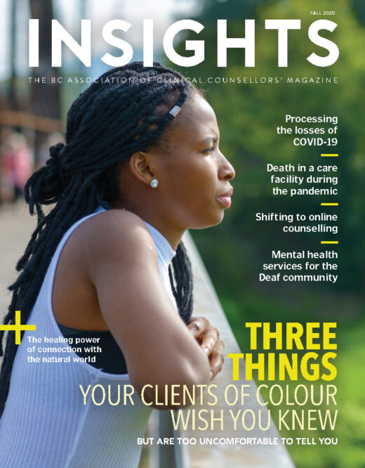 Cover of Insights Magazine -woman looking out at nature scene