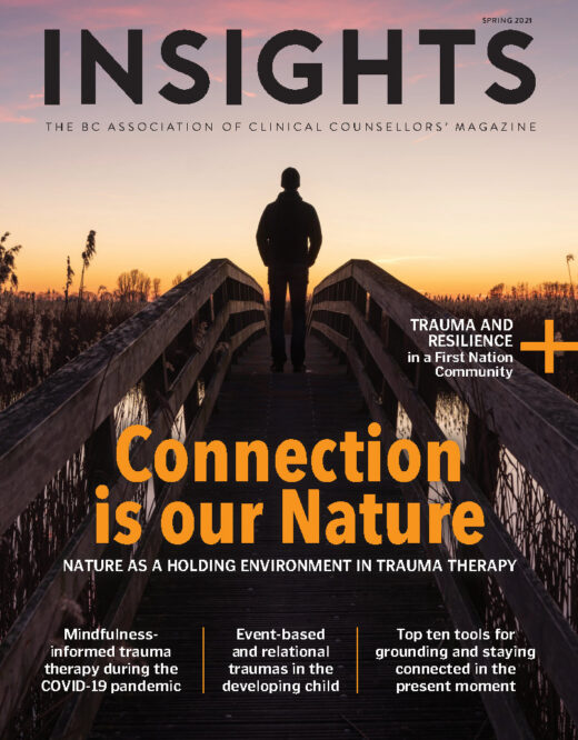 Cover of Insights Magazine - person standing on bridge at sun set